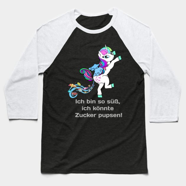 Unicorn I am so sweet I can poop candy T Shirt Baseball T-Shirt by Xizin Gao